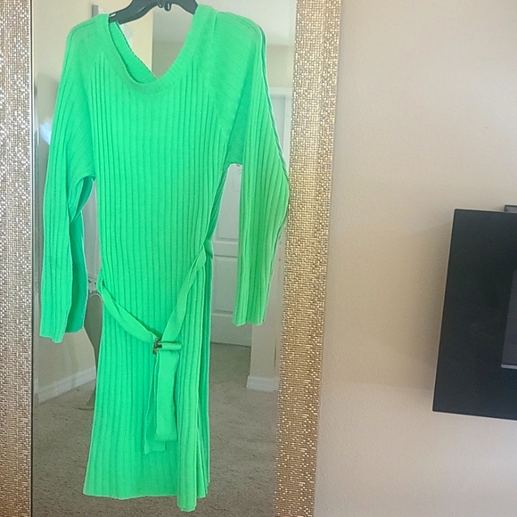 Fashion Nova Dresses & Skirts - Green Long Sleeve Dress with belt 3x